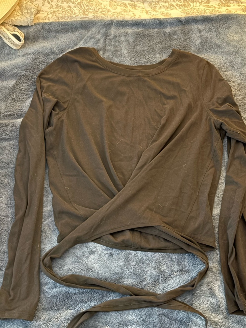 Women’s Lululemon Long-Sleeve Wrap Crop Top - Black